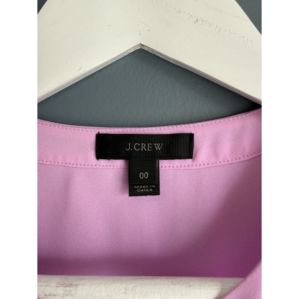 J.Crew Womens 00 Pink Chiffon Blouse Sleeveless Hidden Button Placket Top Office - Picture 2 of 9